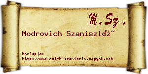 Modrovich Szaniszló névjegykártya
